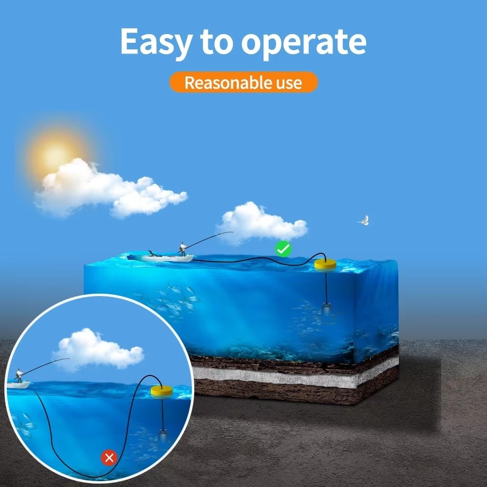 Fishing Boat Depth Finder - جهاز محمول لاكتشاف الأسماك بشاشة LCD،