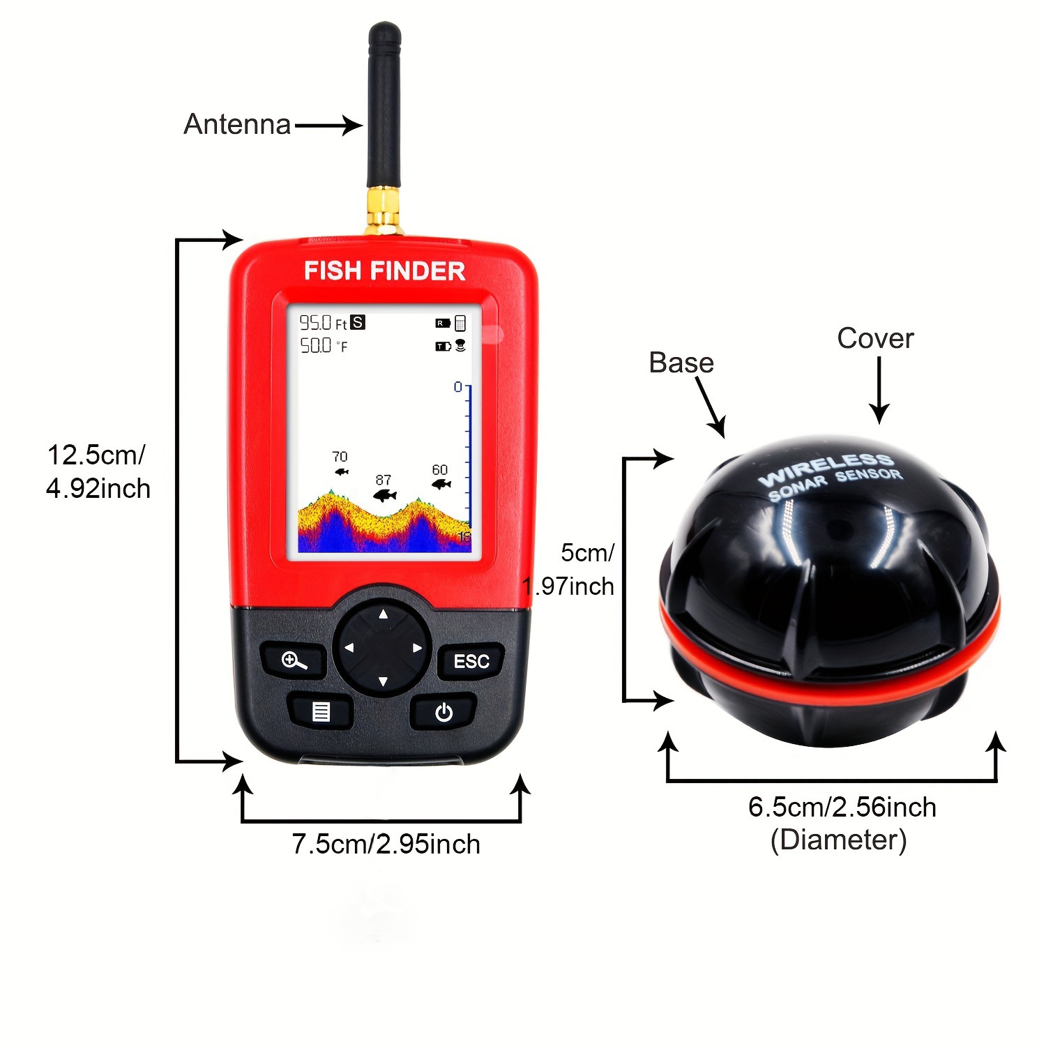 جهاز محمول لتحديد مواقع الأسما - مراجعة Fishing Boat Depth Finder وسعره