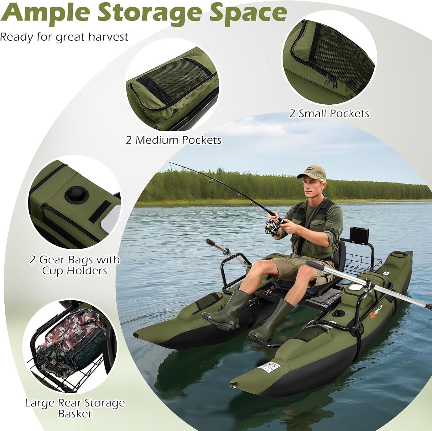 قارب صيد قابل للنفخ للبالغين م - مراجعة Fishing Boat Seat وسعره