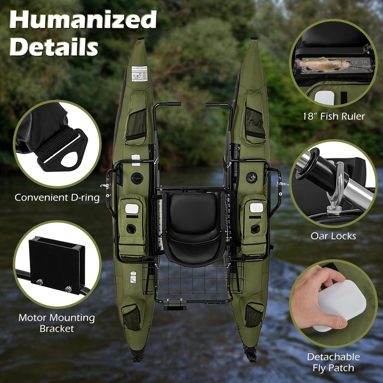 قارب صيد قابل للنفخ للبالغين م - مراجعة Fishing Boat Seat وسعره