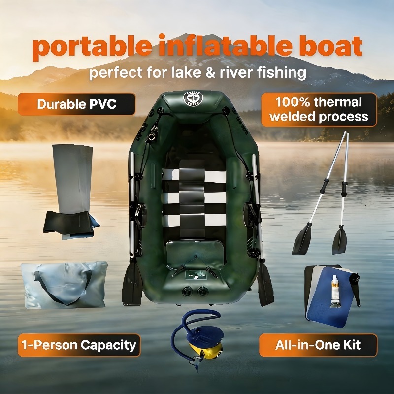 قارب صيد لشخص واحد، كاياك قابل - مراجعة Fishing Boat Oar وسعره